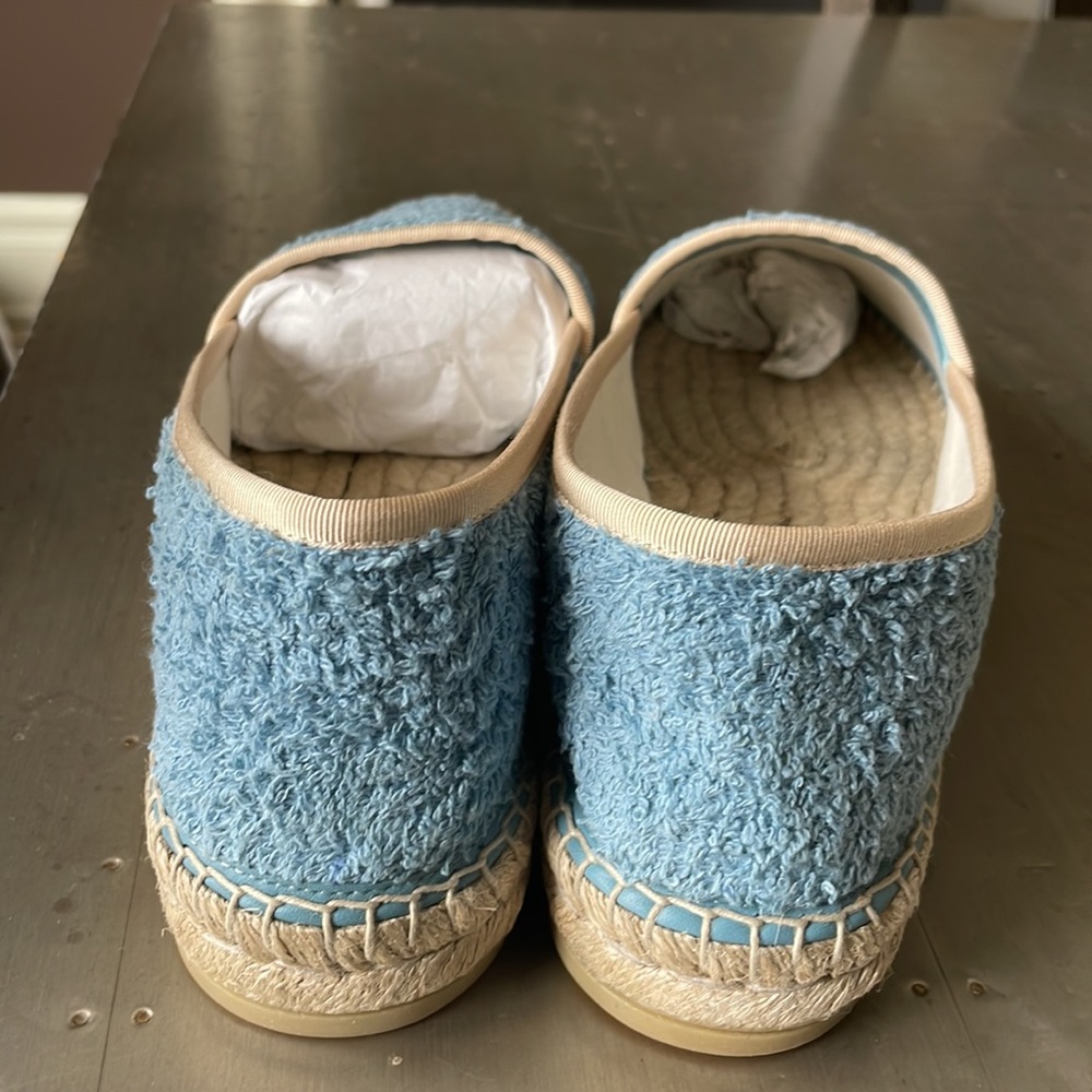 Gucci blue terrycloth fabric espadrilles flats sz 41.5 - Picture 5 of 14